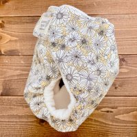 画像1: 大人フラワー（イエロー）【よつばのおむつ/日本製/ハンドメイド】 布おむつカバー （透湿性防水布使用）花柄