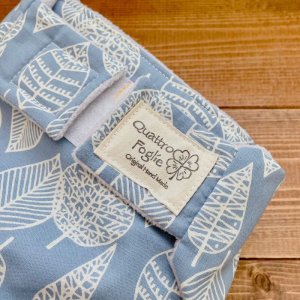 画像3: 北欧ミニリーフ(くすみブルー)【よつばのおむつ/日本製/ハンドメイド】布おむつカバー (透湿性防水布使用)青 (3)