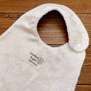 画像2: 【超吸収！魔法のスタイ】北欧鳥リーフ（キナリ）【ハンドメイド】マイクロファイバー×コットン生地のよだれかけ【スタイ５枚以上まとめ買いで送料無料！】 (2)