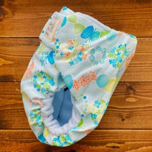 画像3: 水彩バタフライフラワー（水色） 【よつばのおむつ/日本製/ハンドメイド布おむつカバー】  蝶々,ちょうちょ,再販なし (3)