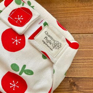 画像3: 【再販なし】北欧ボタンの花（赤）【よつばのおむつ/日本製/ハンドメイド】布おむつカバー （透湿性防水布使用）フラワー,レッド (3)