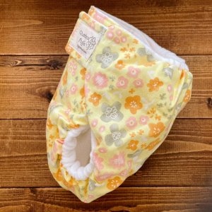 画像3: 水彩フラワー(イエロー)【よつばのおむつ/日本製/ハンドメイド】布おむつカバー (透湿性防水布使用)花柄 (3)