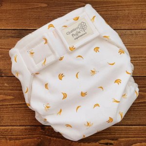 画像2: バナナ柄【よつばのおむつ/日本製/ハンドメイド】布おむつカバー （透湿性防水布使用）フルーツ (2)