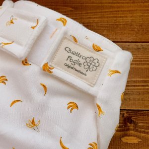 画像3: バナナ柄【よつばのおむつ/日本製/ハンドメイド】布おむつカバー （透湿性防水布使用）フルーツ (3)