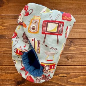 画像4: 昭和レトロ家電（ブルーグレー）【よつばのおむつ/日本製/ハンドメイド】布おむつカバー （透湿性防水布使用）北欧 (4)
