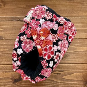 画像4: 和花柄（黒）【よつばのおむつ/日本製/ハンドメイド】布おむつカバー （透湿性防水布使用）フラワー,ブラック (4)