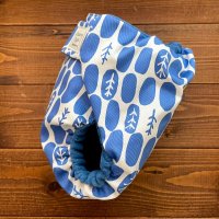 画像1: 北欧コノハ柄（ブルー）【よつばのおむつ/日本製/ハンドメイド】布おむつカバー （透湿性防水布使用）ボタニカル
