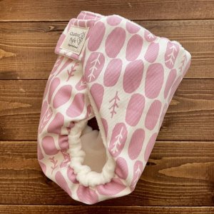 画像3: 【在庫限り】北欧コノハ柄（ピンク）【よつばのおむつ/日本製/ハンドメイド】布おむつカバー （透湿性防水布使用）ボタニカル (3)