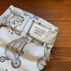 画像2: 三輪車クマさん 【よつばのおむつ/日本製/ハンドメイド】 布おむつカバー (透湿性防水布使用)アニマル (2)