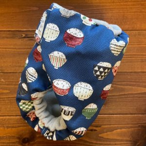 画像3: こんもりごはんお茶碗（ネイビー）【よつばのおむつ/日本製/ハンドメイド】 布おむつカバー （透湿性防水布使用）ご飯,和柄 (3)