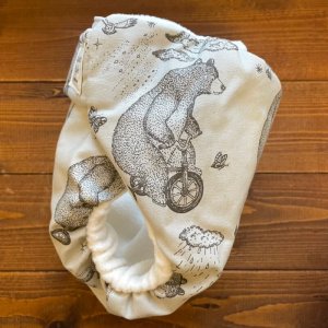 画像3: 三輪車クマさん 【よつばのおむつ/日本製/ハンドメイド】 布おむつカバー (透湿性防水布使用)アニマル (3)