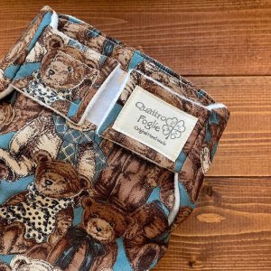 画像3: クラシックテディベア（くすみブルー）【よつばのおむつ/日本製/ハンドメイド】布おむつカバー （透湿性防水布使用）クマ,アニマル (3)