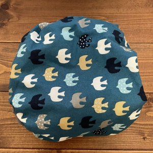 画像4: 北欧ムクドリ（青緑）【よつばのおむつ/日本製/ハンドメイド】布おむつカバー （透湿性防水布使用）鳥,とり (4)