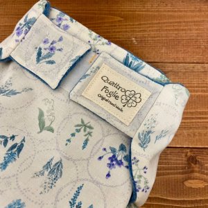 画像2: ナチュラルサークルフラワー（きなりブルー）【よつばのおむつ/日本製/ハンドメイド】 布おむつカバー （透湿性防水布使用）花柄,ハーブ,ボタニカル (2)