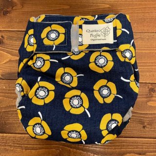 【新品】Econaps 布おむつ×2 & お揃い柄の防水バッグ×1 編み柄おむつカバー」 【 Mサイズ : 新生児50~60cm用