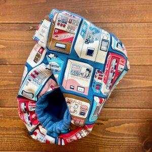 画像3: 昭和レトロ自販機（ブルー）【よつばのおむつ/日本製/ハンドメイド】 布おむつカバー （透湿性防水布使用） (3)