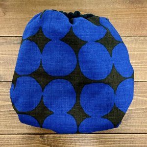 画像4: 北欧おしゃれ水玉（ブルー×ダークブラウン）【よつばのおむつ/日本製/ハンドメイド】 布おむつカバー （透湿性防水布使用）ドット (4)