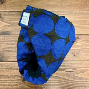 画像3: 北欧おしゃれ水玉（ブルー×ダークブラウン）【よつばのおむつ/日本製/ハンドメイド】 布おむつカバー （透湿性防水布使用）ドット (3)