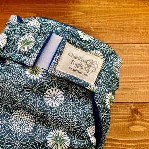 画像2: 菊の花（青緑）【よつばのおむつ/日本製/ハンドメイド】 布おむつカバー （透湿性防水布使用）花柄,和柄 (2)