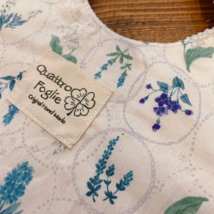 画像3: 【超吸収！魔法のスタイ】ナチュラルサークルフラワー（きなりブルー）【ハンドメイド】マイクロファイバー×コットン生地のよだれかけ【スタイ５枚以上まとめ買いで送料無料！】花柄,ハーブ,ボタニカル (3)