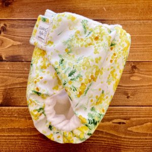 画像3: 水彩ミモザ♪【よつばのおむつ/日本製/ハンドメイド】布おむつカバー (透湿性防水布使用)フラワー,花柄 (3)
