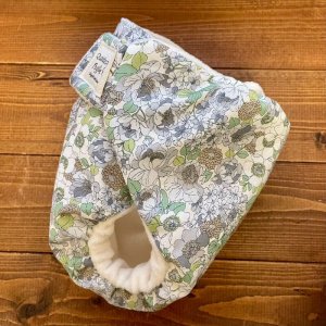 画像3: リバティ風フラワー(ボタニカルグリーン)【よつばのおむつ/日本製/ハンドメイド】布おむつカバー (透湿性防水布使用)緑,グレー,花柄 (3)