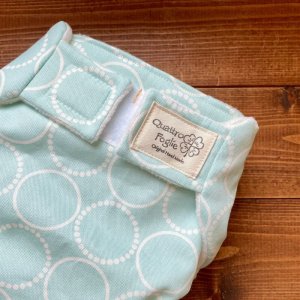 画像2: 北欧サークル（ミントブルー）【よつばのおむつ/日本製/ハンドメイド】 布おむつカバー （透湿性防水布使用）水色,再販なし (2)