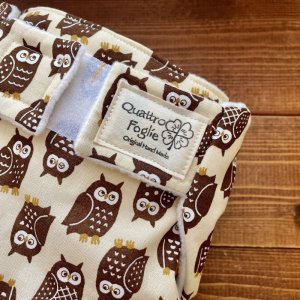 画像2: 幸運を呼ぶフクロウ【よつばのおむつ/日本製/ハンドメイド】 布おむつカバー （透湿性防水布使用）梟,ふくろう,再販なし (2)