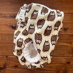 画像3: 幸運を呼ぶフクロウ【よつばのおむつ/日本製/ハンドメイド】 布おむつカバー （透湿性防水布使用）梟,ふくろう,再販なし (3)