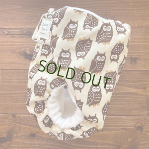 画像3: 幸運を呼ぶフクロウ【よつばのおむつ/日本製/ハンドメイド】 布おむつカバー （透湿性防水布使用）梟,ふくろう,再販なし (3)