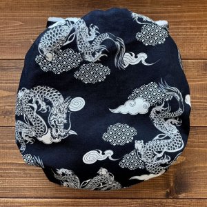 画像4: 和柄黒龍【よつばのおむつ/日本製/ハンドメイド】布おむつカバー (透湿性防水布使用) (4)