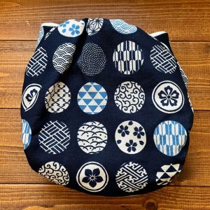 画像4: 和柄ミックス濃紺【よつばのおむつ/日本製/ハンドメイド】布おむつカバー (透湿性防水布使用)水玉,ネイビー (4)