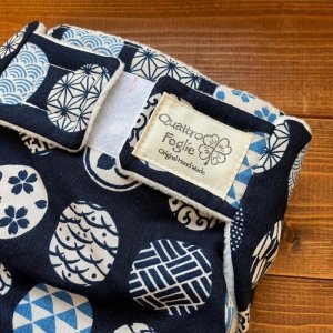 画像2: 和柄ミックス濃紺【よつばのおむつ/日本製/ハンドメイド】布おむつカバー (透湿性防水布使用)水玉,ネイビー (2)