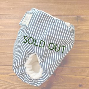 画像3: ヒッコリーストライプ（ネイビー） 【よつばのおむつ/日本製/ハンドメイド】 布おむつカバー （透湿性防水布使用） (3)