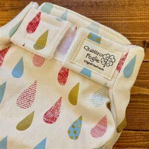 画像2: キラリ⭐︎しずくちゃん【よつばのおむつ/日本製/ハンドメイド】 布おむつカバー (透湿性防水布使用)人気柄 雨 雫 (2)