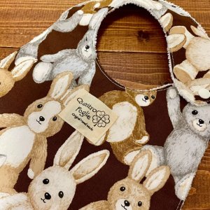 画像2: よだれの多い赤ちゃん必見! 【超吸収!魔法のスタイ】 モフモフうさぎちゃん(ブラウン)【ハンドメイド】マイクロファイバー×コットン生地のよだれかけ 【スタイ5枚以上まとめ買いで送料無料!】 ウサギ (2)