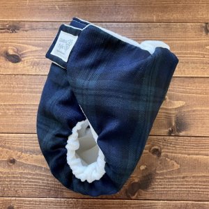 画像3: 制服みたいなブラックウォッチ 【よつばのおむつ/日本製/ハンドメイド】 布おむつカバー (透湿性防水布使用)タータンチェック (3)