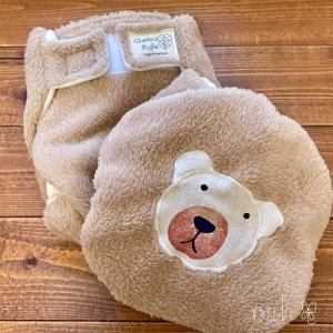 画像3: 【在庫限り】【冬限定 数量限定】 フワモコ♪くまけつ【よつばのおむつ/日本製/ハンドメイド】 布おむつカバー  紙おむつの上にも♪（透湿性防水布使用）クマけつ,クマケツ,オーバーパンツ (3)