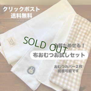画像1: 【送料無料】 布おむつ★ぜんぶお試し４点セット  どれがいいか迷っちゃう方へ おむつカバー２枚同梱OK (1)