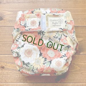 画像1: 宵咲きフラワー【よつばのおむつ/日本製/ハンドメイド】 布おむつカバー （透湿性防水布使用）ブラック,黒,花柄 (1)