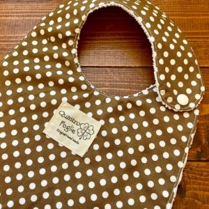 画像2: 【超吸収！魔法のスタイ】 みずたま（ブラウン）マイクロファイバー×コットン生地のよだれかけ【スタイ５枚以上まとめ買いで送料無料！】 ハンドメイド,水玉,ドット (2)