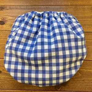 画像3: ギンガムチェック（ブルー）【立ったまま交換出来る♪パンツ型おむつカバー】トレパンにも♪ハンドメイド*透湿性防水布/ナチュラル 青 (3)