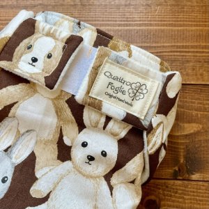 画像2: 【再販なし】モフモフうさぎちゃん(ブラウン)【よつばのおむつ/日本製/ハンドメイド】 布おむつカバー (透湿性防水布使用)ウサギ (2)