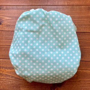 画像4: みずたま（ミントグリーン） 【よつばのおむつ/日本製/ハンドメイド】 布おむつカバー （透湿性防水布使用）ドット,水色,水玉 (4)