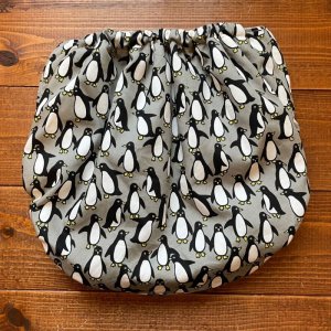 画像3: ペンギン（グレー） 【トレパンM~L】立ったまま交換出来る♪ パンツ型おむつカバー（防水） (3)