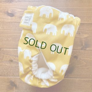 画像3: 北欧ゾウさん（マスタード） 【よつばのおむつ/日本製/ハンドメイド】 布おむつカバー （透湿性防水布使用）カラシ,黄色 (3)