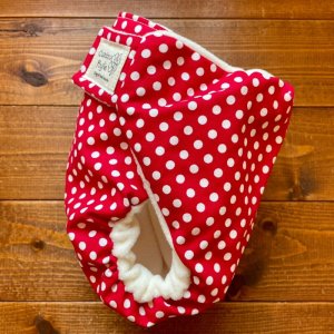 画像3: みずたま（レッド赤） 【よつばのおむつ/日本製/ハンドメイド】 布おむつカバー （透湿性防水布使用）ドット,レッド,水玉 (3)