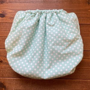 画像3: みずたま（ミントグリーン） 【トレパンM~L】立ったまま交換出来る♪ パンツ型おむつカバー（防水）ドット,水玉 (3)