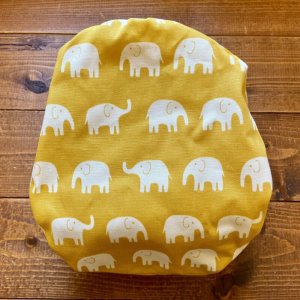 画像4: 【受注製作】北欧ゾウさん（マスタード） 【よつばのおむつ/日本製/ハンドメイド】 布おむつカバー （透湿性防水布使用）カラシ,黄色※ご希望のサイズをお知らせください (4)