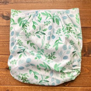 画像3: 【2~7歳向け/BIGサイズ】 「ミントリーフ・シエスタ」ポケット式 ワンサイズおむつ/立体ギャザー付き（スナップ/ツルツル生地）ボタニカル,ナチュラル (3)